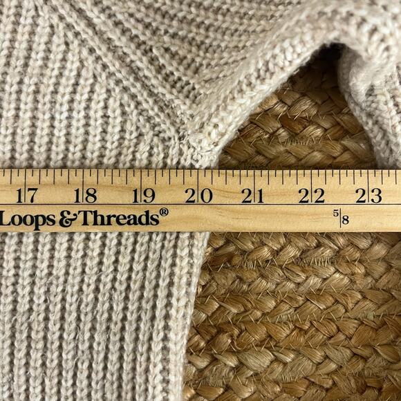 Calvin Klein Cream Cable Knit Turtleneck Sweater S Chunky Cozy Rory Gilmore Y2K - Picture 6 of 11